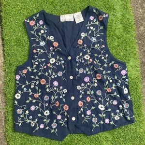Beautifully embroidered button up vest